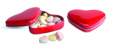 Logotrade promotional product image of: Heart tin box with candies