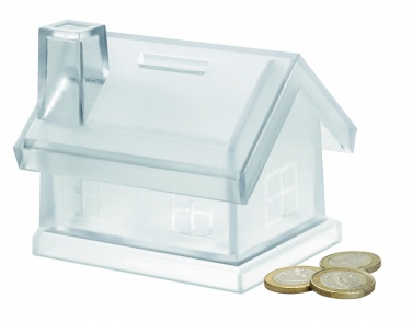 Logotrade advertising product picture of: Plastic house coin bank