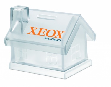 Logotrade promotional merchandise image of: Plastic house coin bank