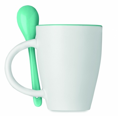 Logo trade corporate gifts picture of: Bicolour mug with spoon 250 ml