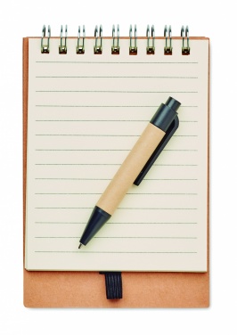 Logo trade promotional items image of: Notepad with pen and memo pad