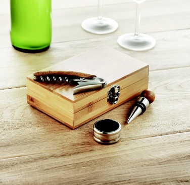 Logotrade advertising products photo of: Wine set in bamboo box