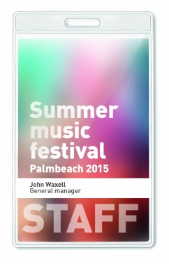 Logo trade advertising product photo of: Transparent badge 7.5cmx12.5cm