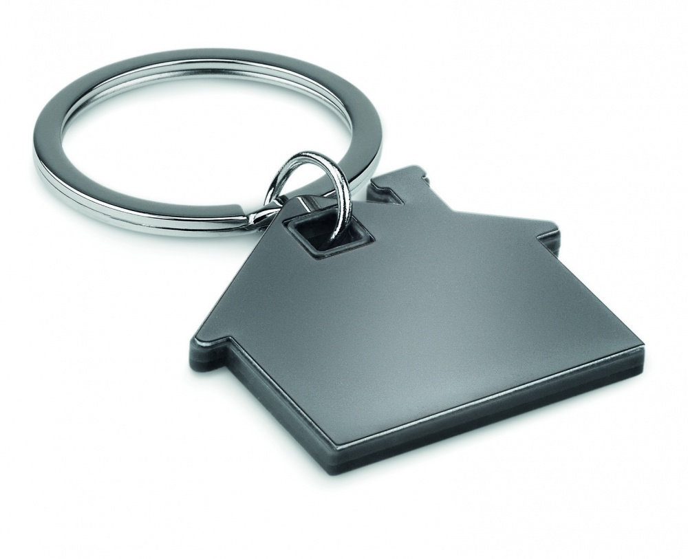Logotrade corporate gift image of: House shape plastic key ring Rezekne