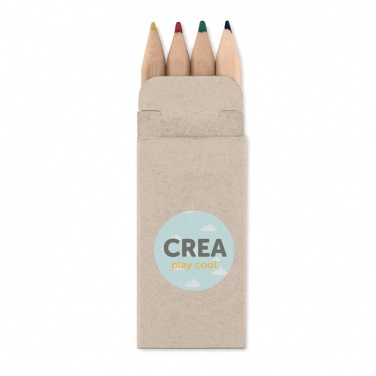 Logo trade promotional gift photo of: 4 mini coloured pencils