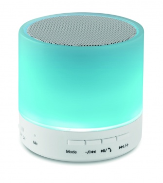 Logo trade business gift photo of: Round wireless speaker LED