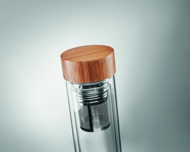 Logo trade promotional merchandise photo of: Double wall glass bottle 400ml München