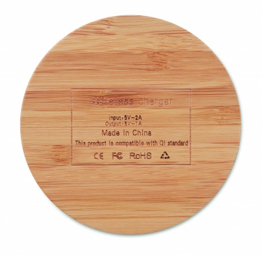 Logotrade corporate gift image of: Wireless charger bamboo 5W