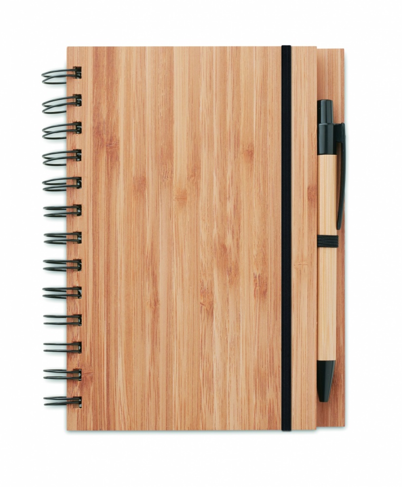 Logotrade promotional products photo of: Bamboo notebook with pen lined BAMBLOC