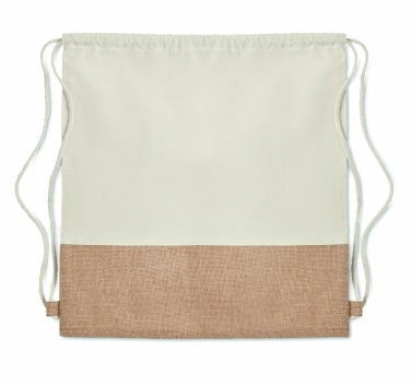 Logo trade promotional gifts image of: Drawstring bag w/ jute details