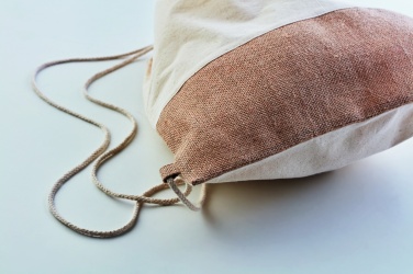 Logo trade promotional gifts image of: Drawstring bag w/ jute details