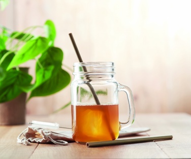 Logo trade corporate gift photo of: Bamboo Straw w/brush in pouch