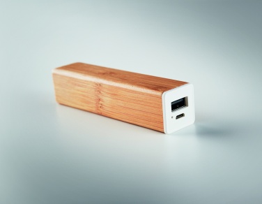 Logo trade promotional item photo of: Power bank bamboo 2200 mAh POWERBAM
