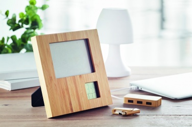 Logo trade promotional gifts image of: Photo frame with weather statio