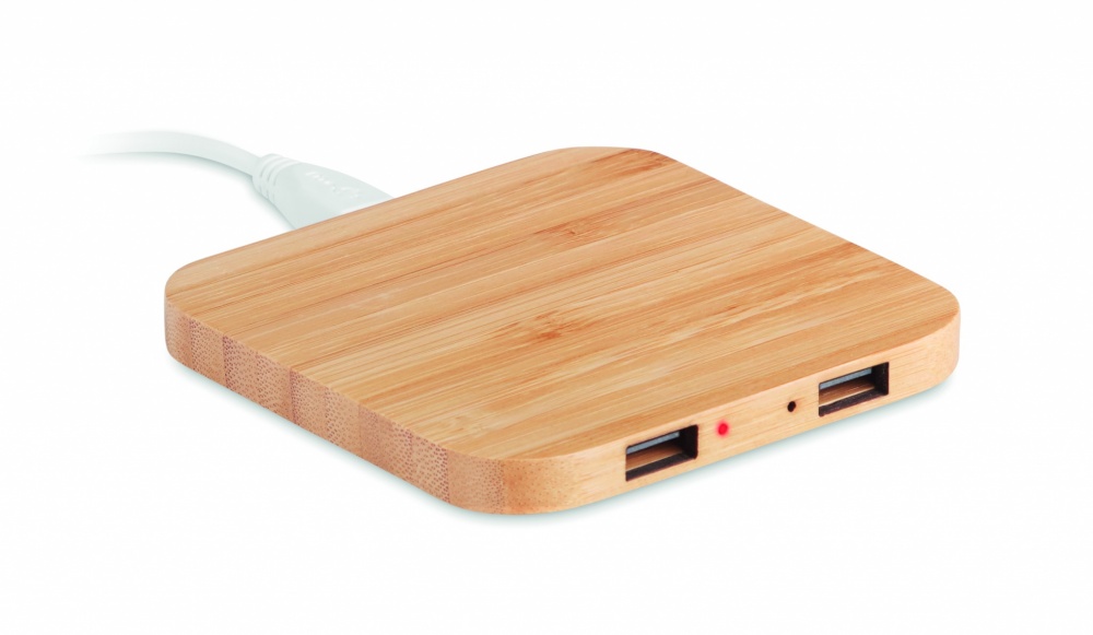 Logotrade corporate gift picture of: Bamboo wireless charge pad 5W