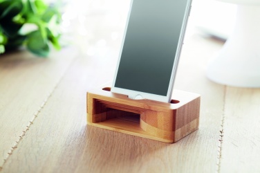 Logo trade promotional merchandise image of: Bamboo phone stand-amplifier CARACOL