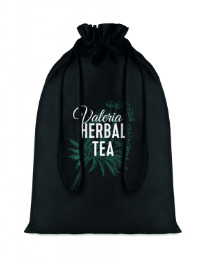 Logo trade business gift photo of: Large Cotton draw cord bag black