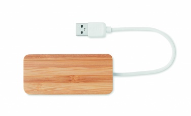 Logo trade corporate gifts image of: Bamboo USB 3 ports hub