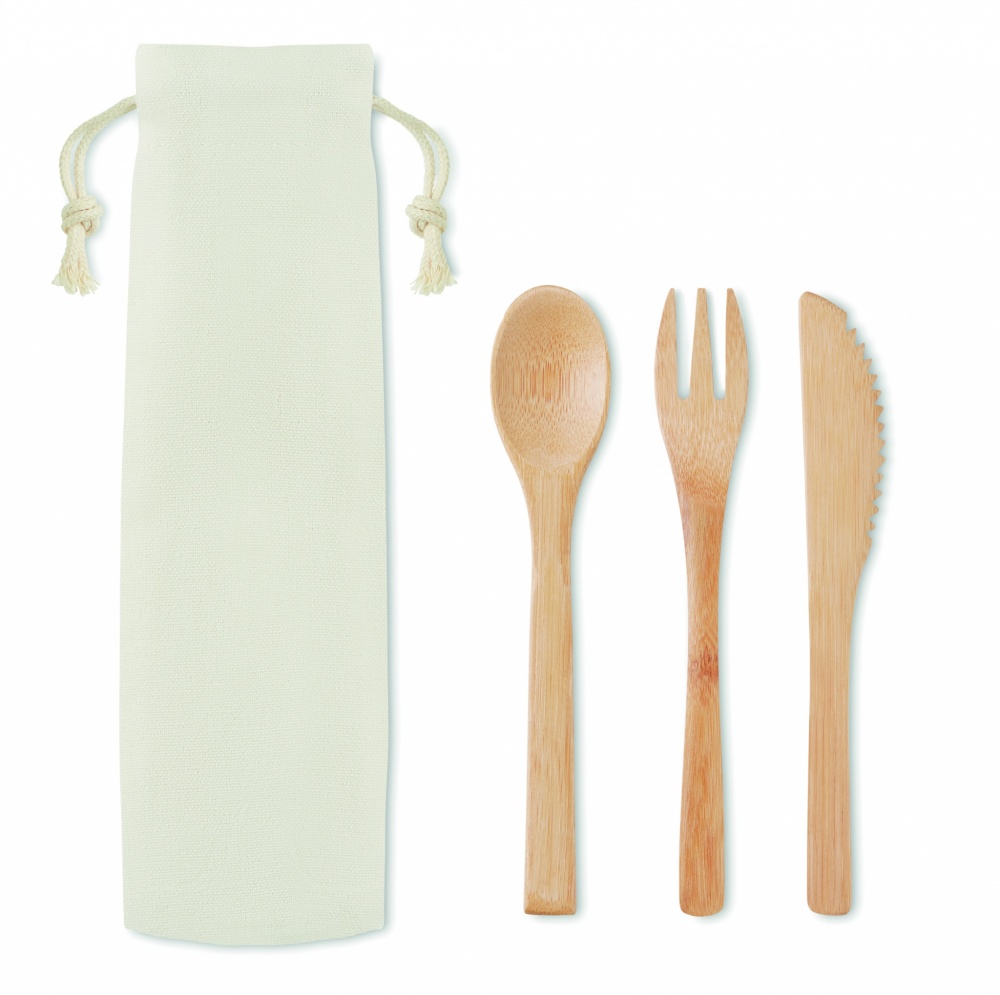 Logotrade business gift image of: Bamboo cutlery set