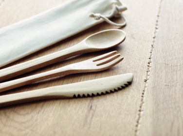 Logo trade promotional merchandise image of: Bamboo cutlery set