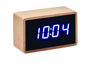 Logo trade corporate gifts picture of: LED alarm clock bamboo casing Düsseldorf