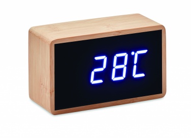 Logo trade promotional giveaway photo of: LED alarm clock bamboo casing Düsseldorf