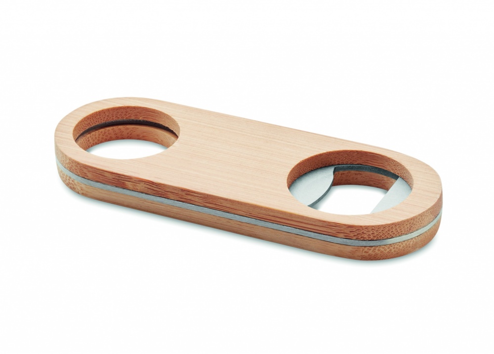 Logo trade promotional products image of: Oval Bamboo bottle opener VALBAMPER