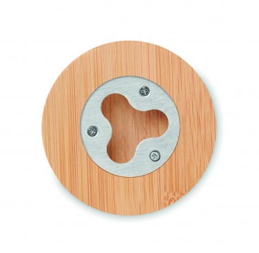 Logotrade advertising products photo of: Bamboo bottle opener/ coaster DAKAI
