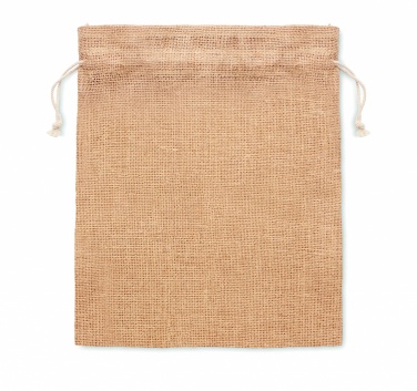 Logo trade promotional giveaways image of: Small jute gift bag 14 x 22 cm