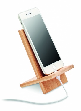 Logo trade advertising products picture of: Bamboo phone stand/ holder WHIPPY