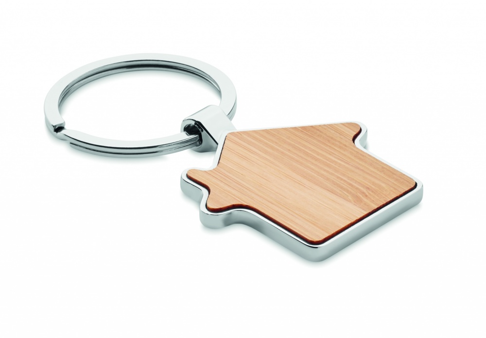 Logotrade promotional gift image of: House key ring metal bamboo NORDIC