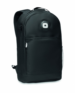 Logo trade promotional merchandise image of: Backpack in RPET & COB light