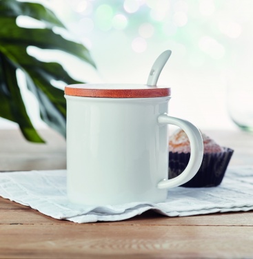Logo trade corporate gift photo of: Porcelain mug with spoon