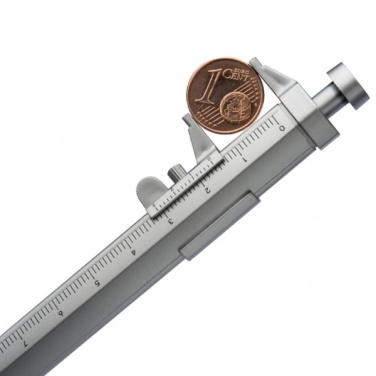 Logotrade promotional merchandise picture of: Plastic ballpen with sliding calliper PRESCOT