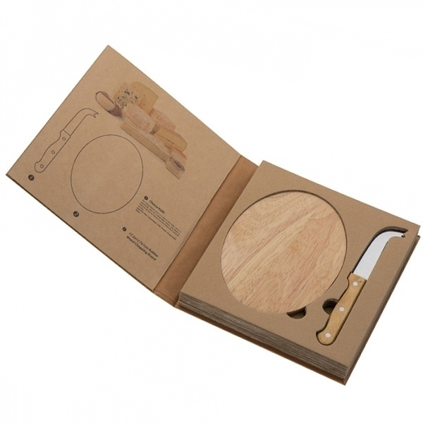 Logo trade promotional items image of: Cheese chopping board with knife GOUDA