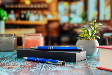 Logo trade promotional items picture of: Metal writing set CLAREMONT