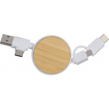 Logo trade promotional item photo of: Bamboo charging cable GRONINGEN