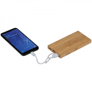 Logo trade business gifts image of: Bamboo power bank KATOWICE