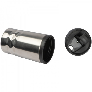 Logo trade promotional giveaways image of: Stainless steel mug with lid ROMA 250 ml