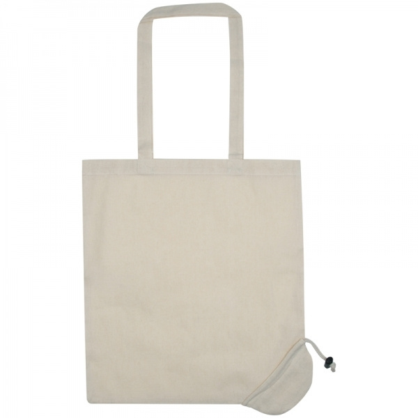Logo trade promotional giveaway photo of: Foldable cotton bag KLEHOLM