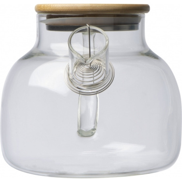 Logotrade promotional giveaway picture of: Glass jug with bamboo lid FRANKFURT 1000ml