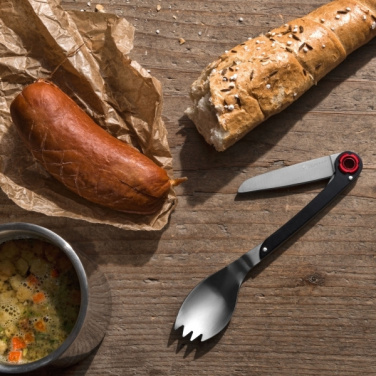 Logotrade promotional product picture of: Multifunctional spoon LATEMAR Schwarzwolf