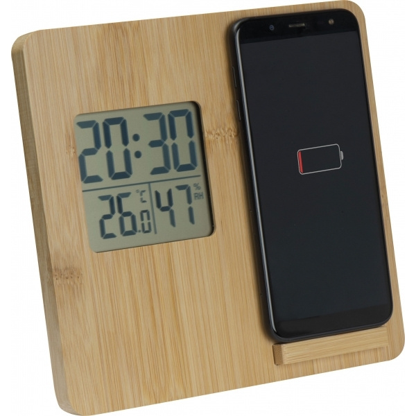 Logo trade promotional giveaways image of: Bamboo weather station GRANADA