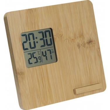 Logo trade promotional item photo of: Bamboo weather station GRANADA