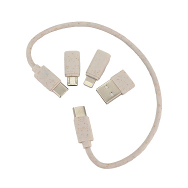 Logo trade promotional items image of: 4in1 cable in wooden case, LH-ZM01