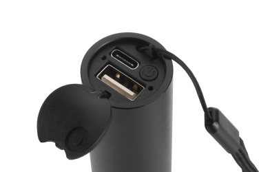 Logo trade business gifts image of: Flashflight ZAGROS Schwarzwolf