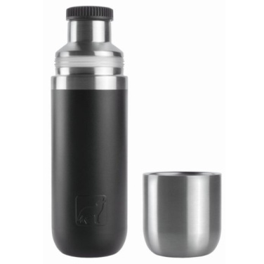 Logo trade promotional merchandise image of: Vacuum bottle DINARA Schwarzwolf