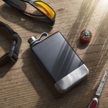 Logotrade promotional giveaway image of: Hip flask set TAHAT Schwarzwolf