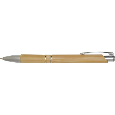 Logo trade corporate gifts image of: Wicker bamboo ballpoint pen