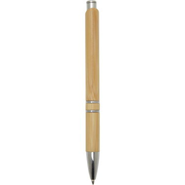 Logo trade corporate gifts image of: Wicker bamboo ballpoint pen